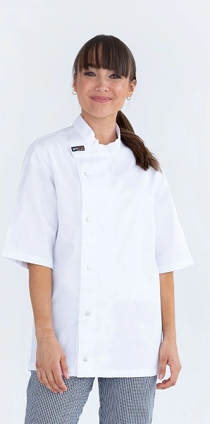 PRO CHEF MODERN TUNIC TOP S/S WHITE SML