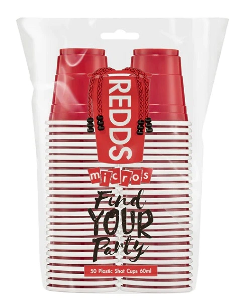 REDDS MICROS RED SHOT CUP 60ml (50 PACK)