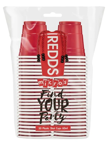 REDDS MICROS RED SHOT CUP 60ml (50 PACK)