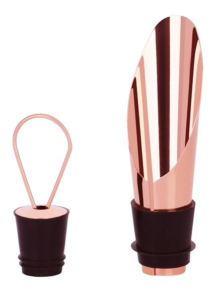 ZANZI WINE STOPPER W/ POURING SPOUT ROSE GOLD