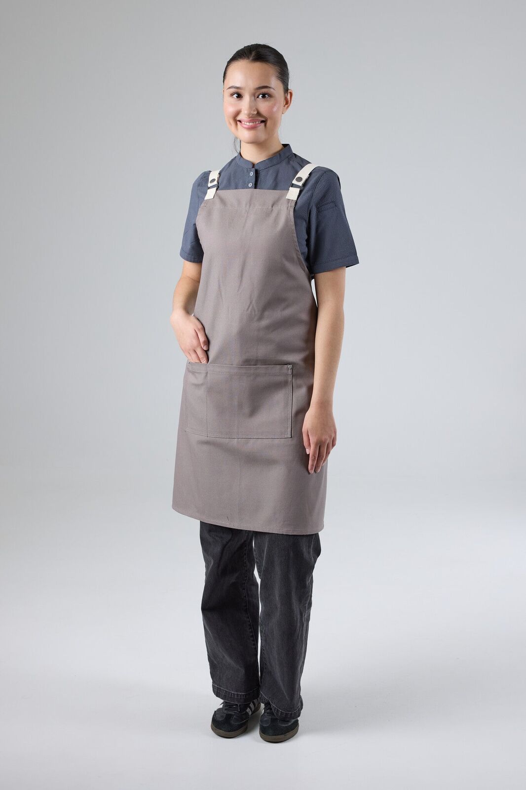 Chef Works Byron Canvas Cross Back Apron Grey
