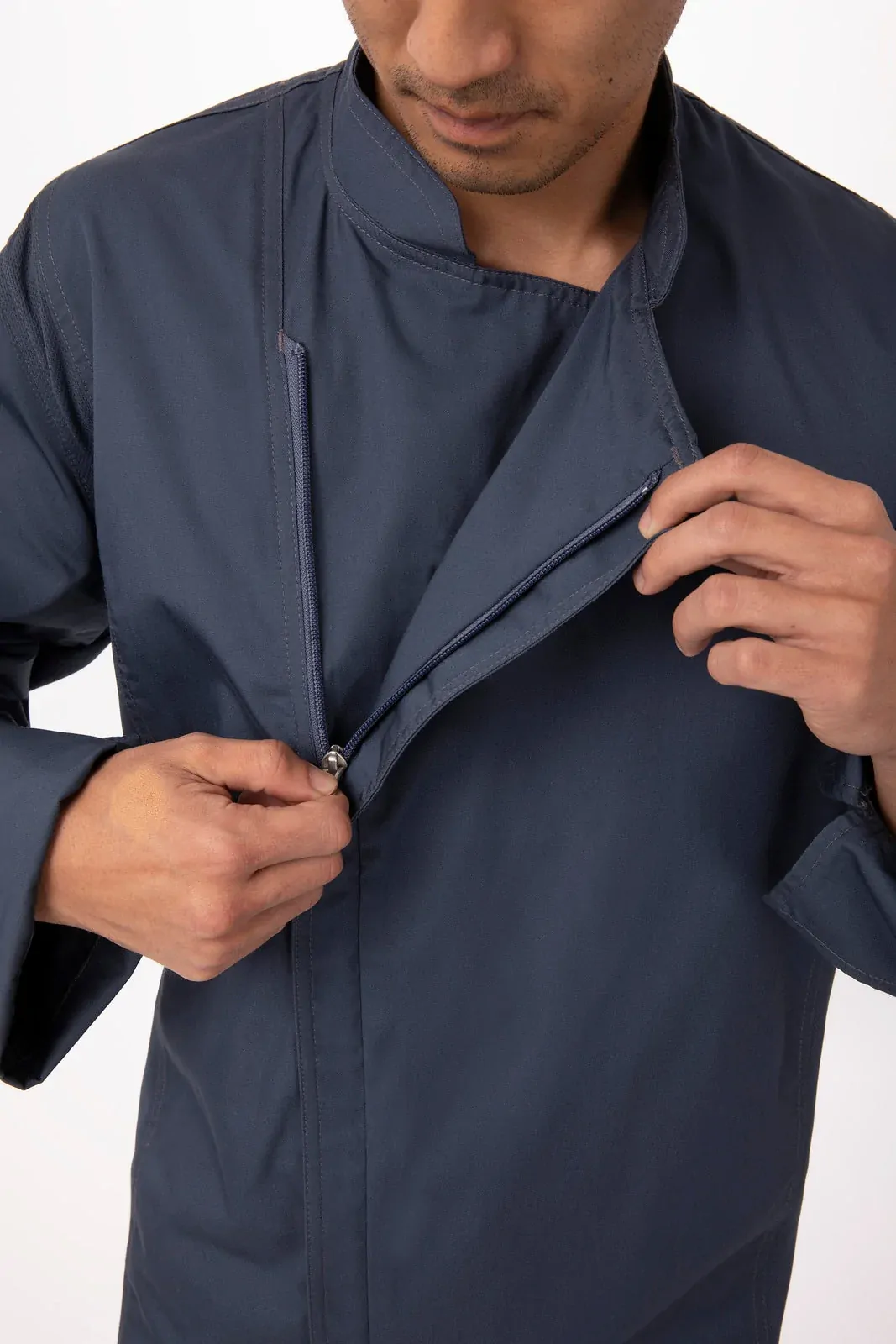 Chef Works Mens Hartford Blue Zipper Jacket XS