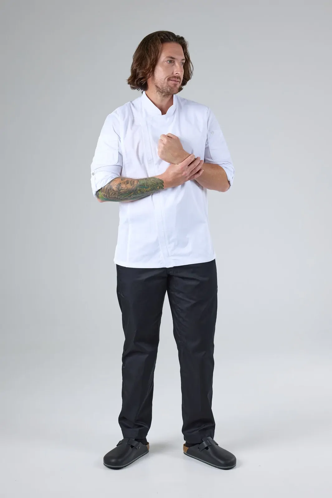Chef Works Mens Hartford White Zipper Jacket S