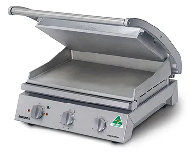 ROBAND CONTACT GRILL SMOOTH PLATES, 8 SLICE