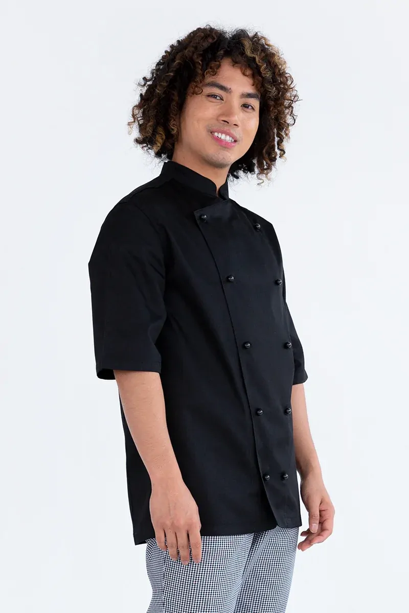 ProChef Traditional Short Sleeve Chef Jacket Black XS
