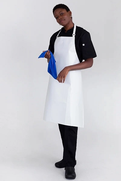AUSSIE CHEF PVC BIB APRON WHITE 70cm x 86cm