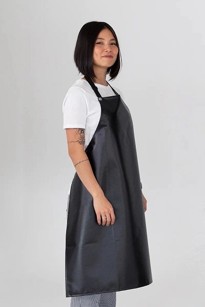 PRO CHEF PVC BIB APRON BLACK 70cm x 86cm 
