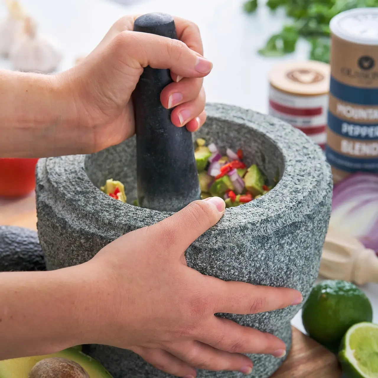 AVANTI ROUGH MORTAR & PESTLE GREEN 20cm