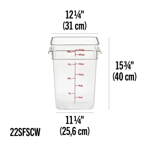CAMBRO 22 QT CAMWEAR SQUARE CONTAINER