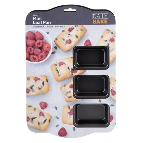D.LINE DAILY BAKE 8 CUP MINI LOAF PAN, NON-STICK