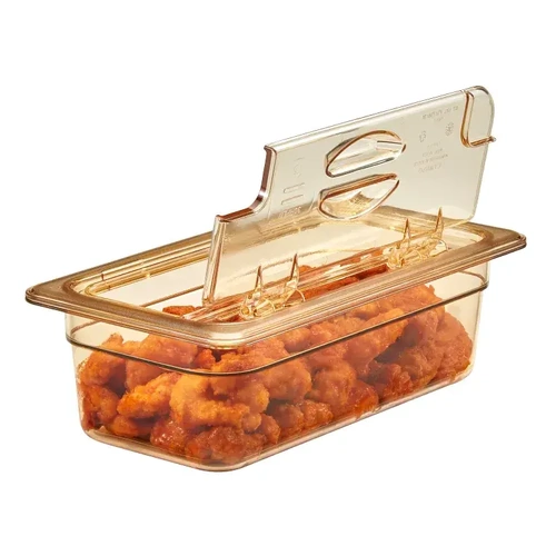 CAMBRO H-PAN, GN 1/3, NOTCHED FLIP-LID, AMBER