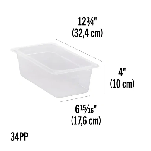 CAMBRO 1/3 x 100mm FOOD PAN 3.6 LTR TRANSLUCENT