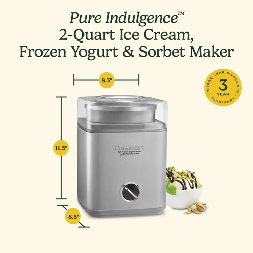 CUISINART ICE CREAM / YOGHURT MAKER 2 LTR S/ST