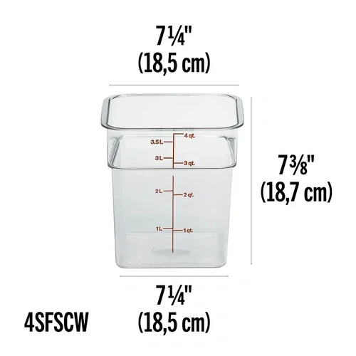 CAMBRO 4 QT CAMWEAR SQUARE CONTAINER