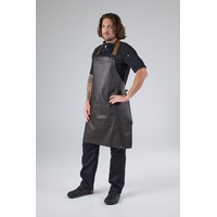 CHEF WORKS BOULDER BIB APRON BLACK / BROWN