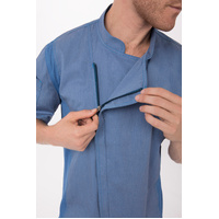 CHEF WORKS MENS SPRINGFIELD SKY BLUE ZIPPER JACKET