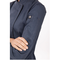 CHEF WORKS LADIES HARTFORD BLUE ZIPPER JACKET