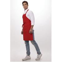 CHEF WORKS RED BUTCHER BIB APRON