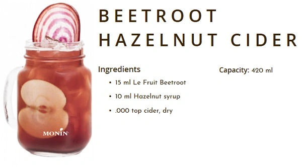 MONIN NON-ALCOHOLIC SYRUP, 1LTR P.E.T, HAZELNUT