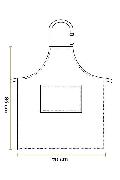 PRO CHEF BLACK BIB APRON 70 x 86cm W/ POCKET