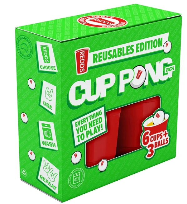 REDDS CUP PONG PACK WITH 3 PING PONG BALLS 425ml 