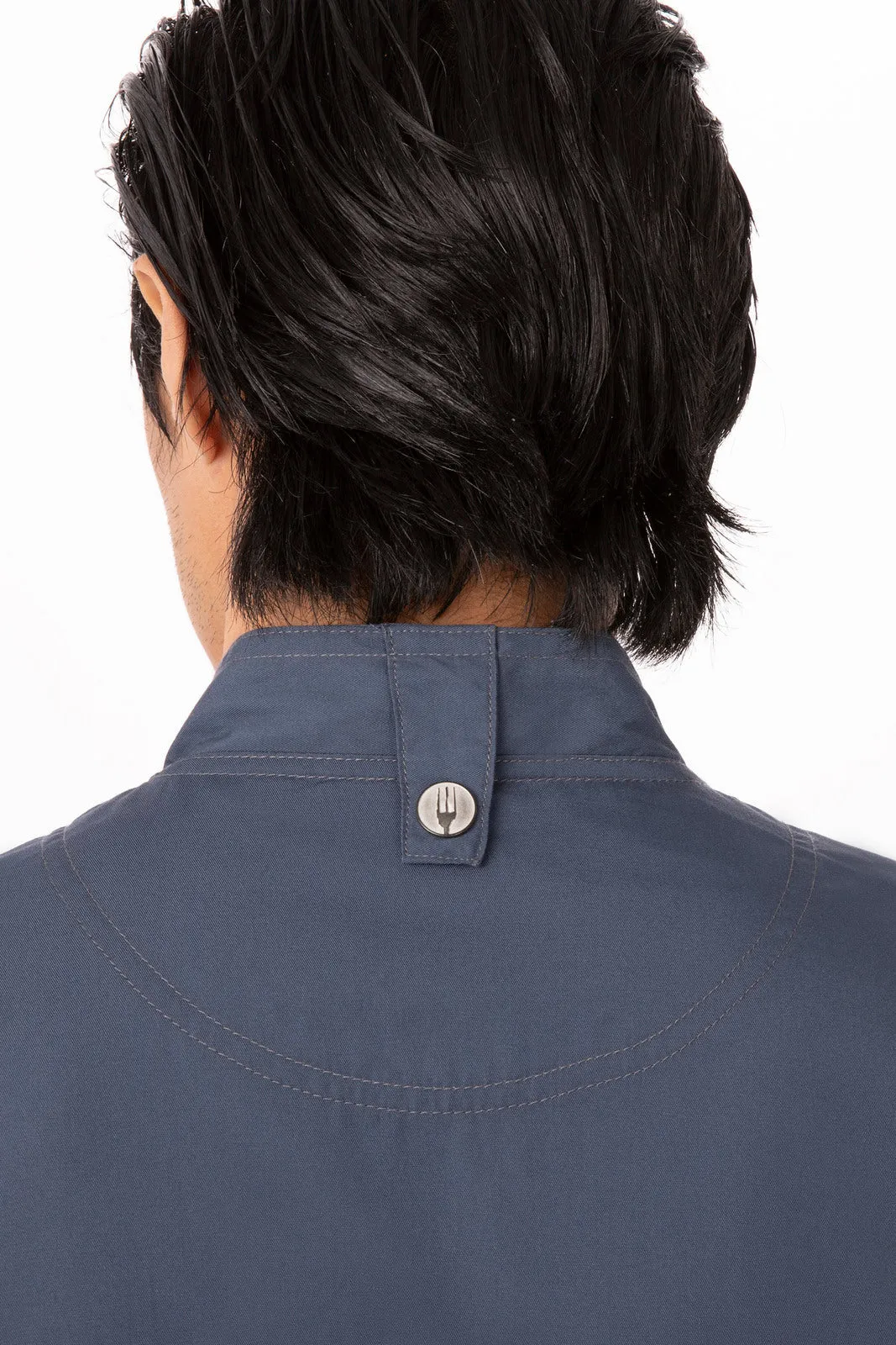 Chef Works Mens Hartford Blue Zipper Jacket XS