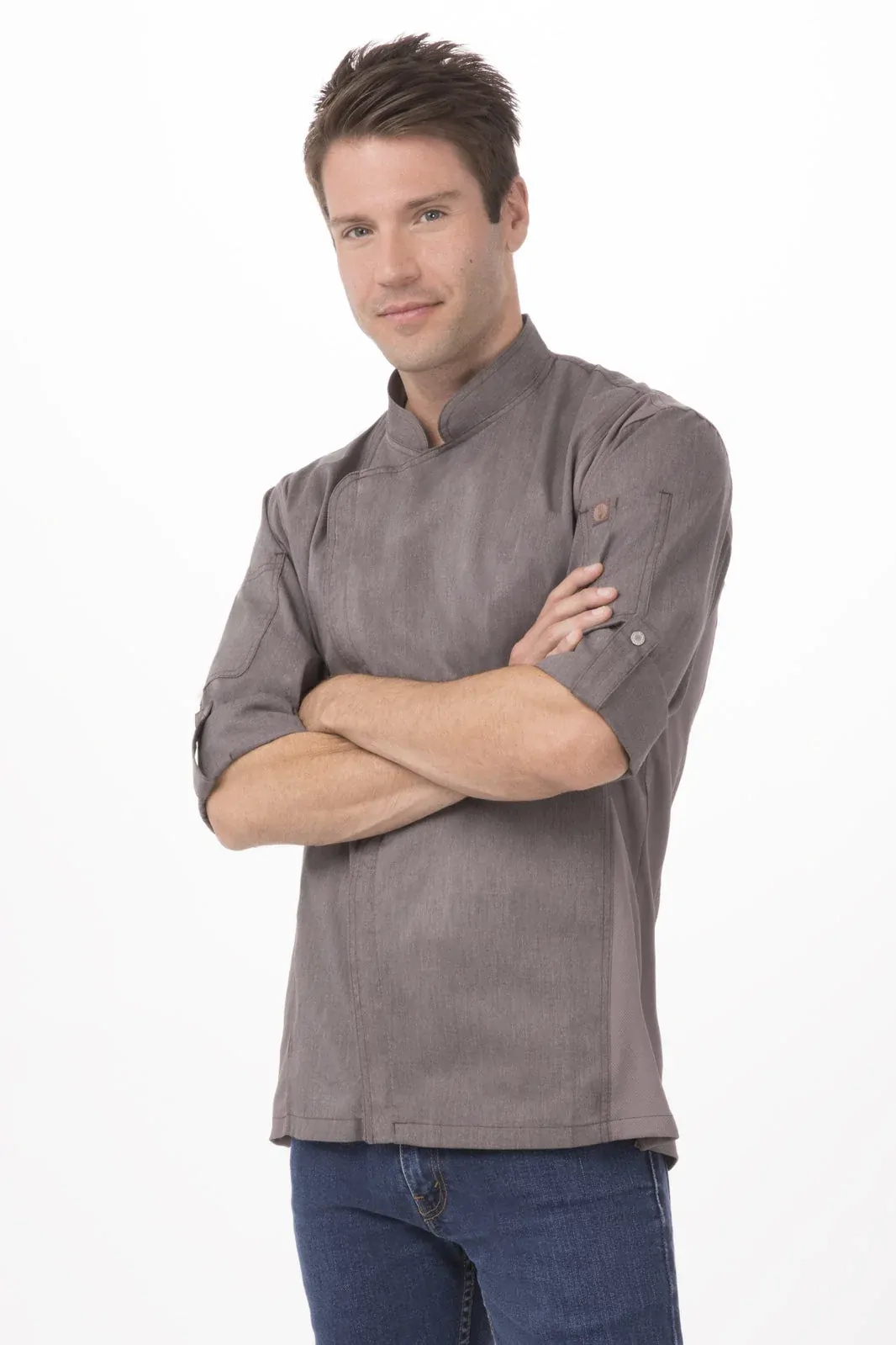 Chef Works Mens Hartford Graphite Zipper Jacket M