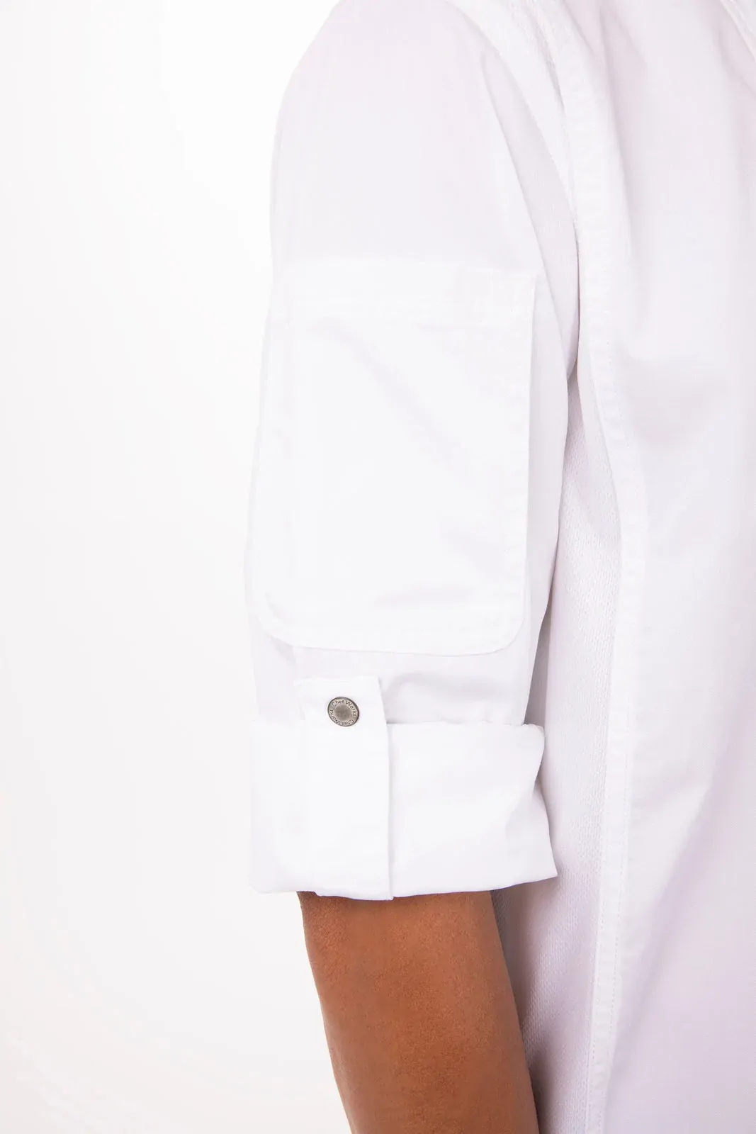 Chef Works Mens Hartford White Zipper Jacket S