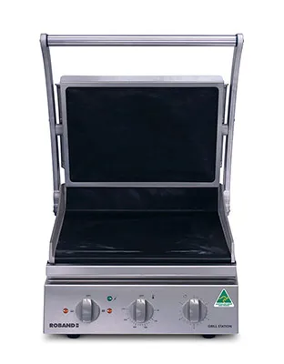 ROBAND CONTACT GRILL SMOOTH PLATES, 6 SLICE