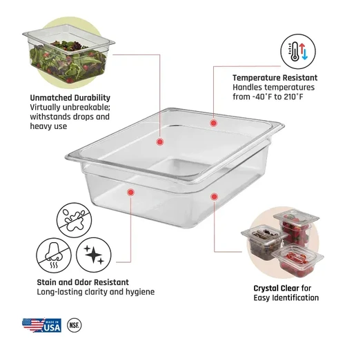 CAMBRO 1/2 x 100mm FOOD PAN 5.9 LTR CLEAR