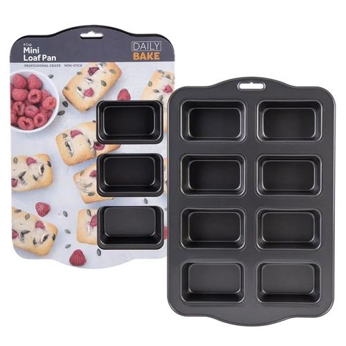 D.LINE DAILY BAKE 8 CUP MINI LOAF PAN, NON-STICK