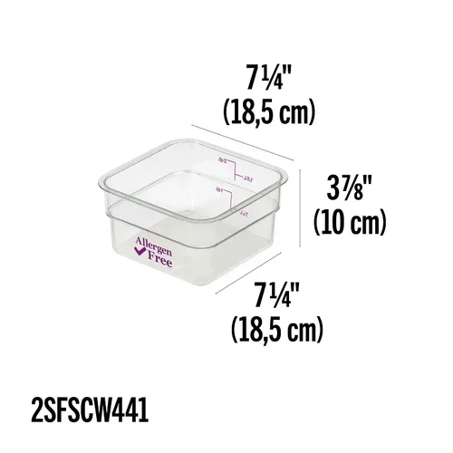 CAMBRO 2 QT CAMWEAR SQUARE CONTAINER