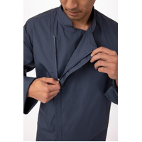 CHEF WORKS MENS HARTFORD BLUE ZIPPER JACKET