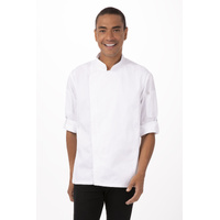 CHEF WORKS MENS HARTFORD WHITE ZIPPER JACKET
