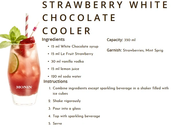 MONIN NON-ALCOHOLIC SYRUP, 1LTR P.E.T, WHITE CHOCOLATE