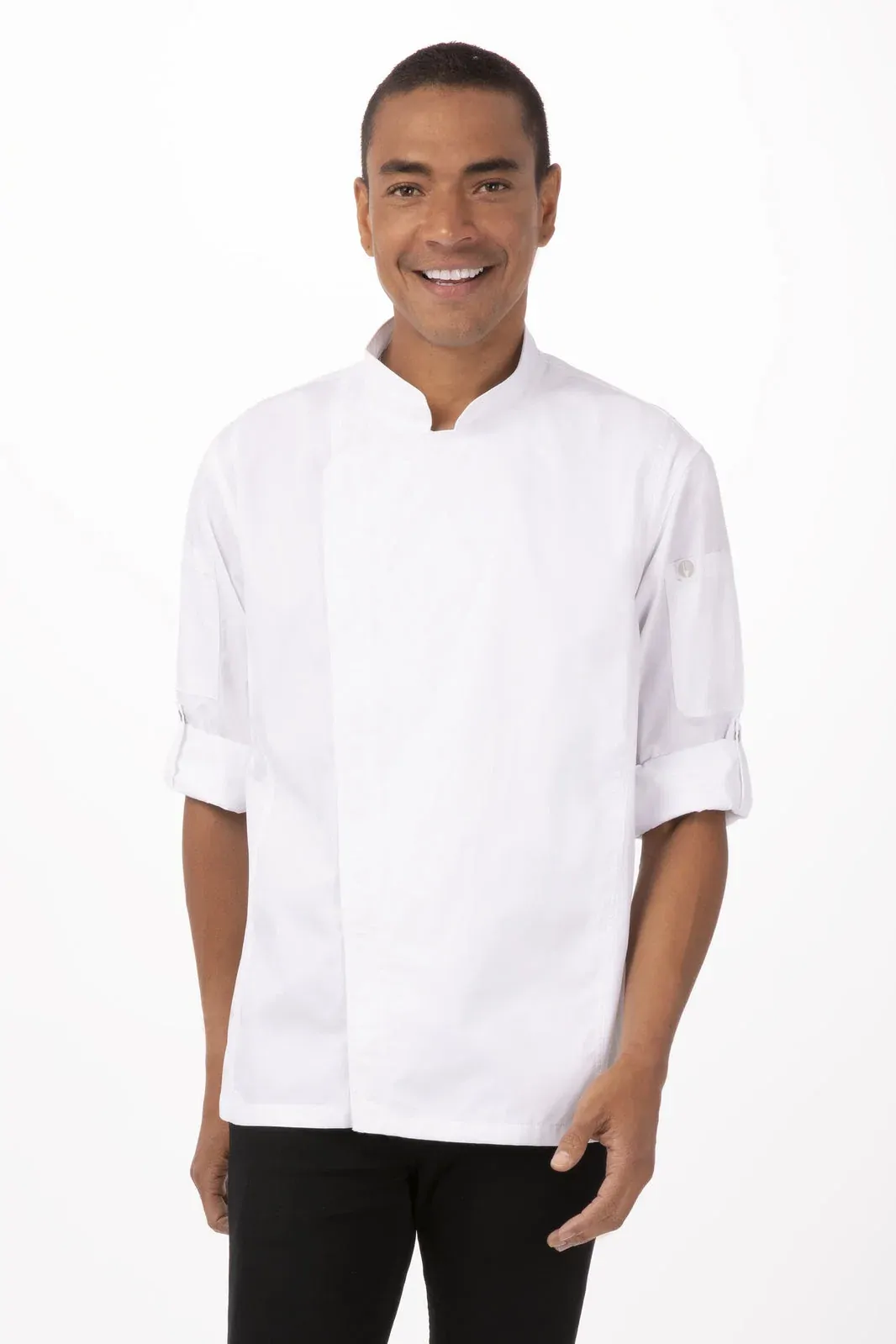 Chef Works Mens Hartford White Zipper Jacket S