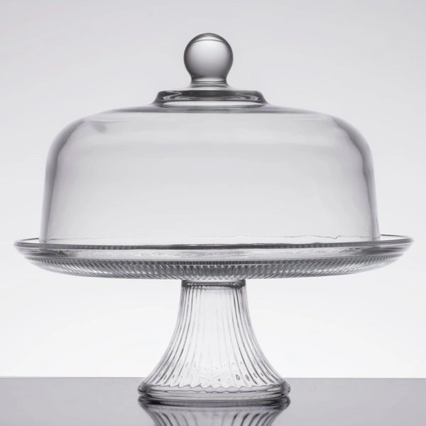 ANCHOR HOCKING CANTON FOOTED CAKE PLATE W/ DOME