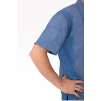 CHEF WORKS MENS SPRINGFIELD SKY BLUE ZIPPER JACKET