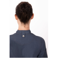 CHEF WORKS LADIES HARTFORD BLUE ZIPPER JACKET