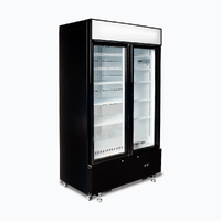 BROMIC 2 DOOR UPRIGHT DISPLAY FRIDGE BLACK 960LTR