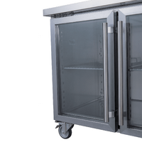 EXQUISITE 2 GLASS DOOR UNDERBENCH FRIDGE 260 LTR