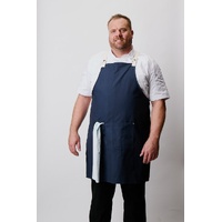 CHEF WORKS BYRON CANVAS CROSS BACK APRON NAVY