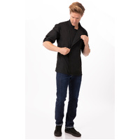 CHEF WORKS MENS HARTFORD BLACK ZIPPER JACKET