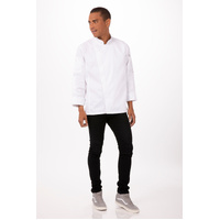 CHEF WORKS MENS HARTFORD WHITE ZIPPER JACKET