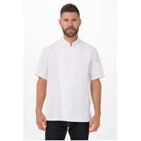 CHEF WORKS MENS SPRINGFIELD WHITE ZIPPER JACKET