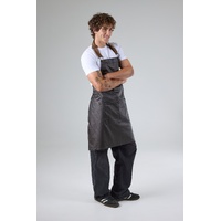 CHEF WORKS BOULDER BIB APRON BLACK / BROWN