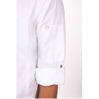 CHEF WORKS MENS HARTFORD WHITE ZIPPER JACKET