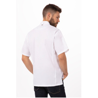 CHEF WORKS MENS SPRINGFIELD WHITE ZIPPER JACKET