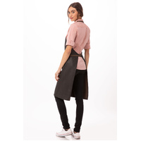 CHEF WORKS BOULDER BIB APRON BLACK / BROWN