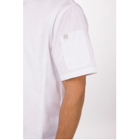 CHEF WORKS MENS SPRINGFIELD WHITE ZIPPER JACKET